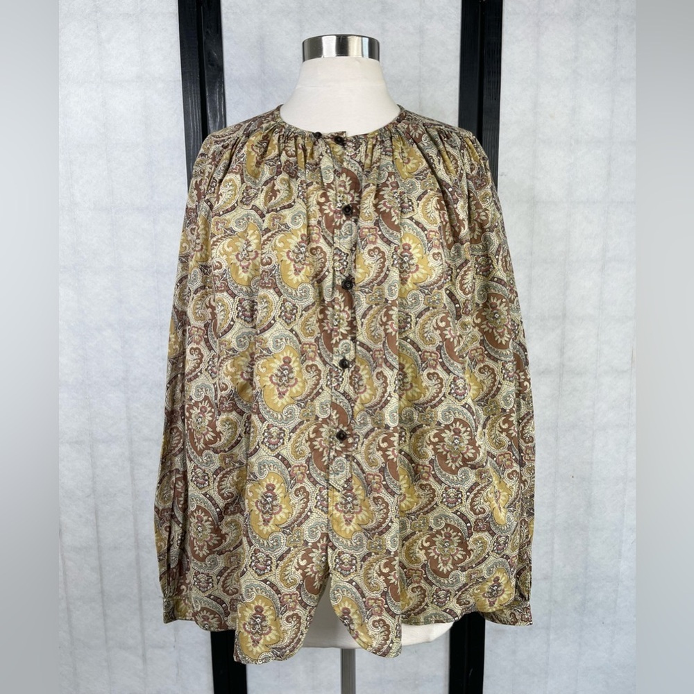 LAURENCE BRAS Paisley Button-Up Blouse 40
